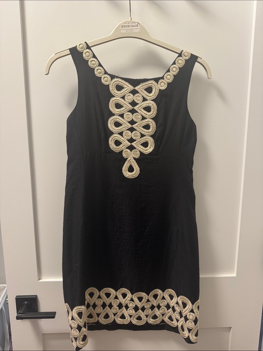 Lilly Pulitzer Black Dress with Gold Embroidered Trim